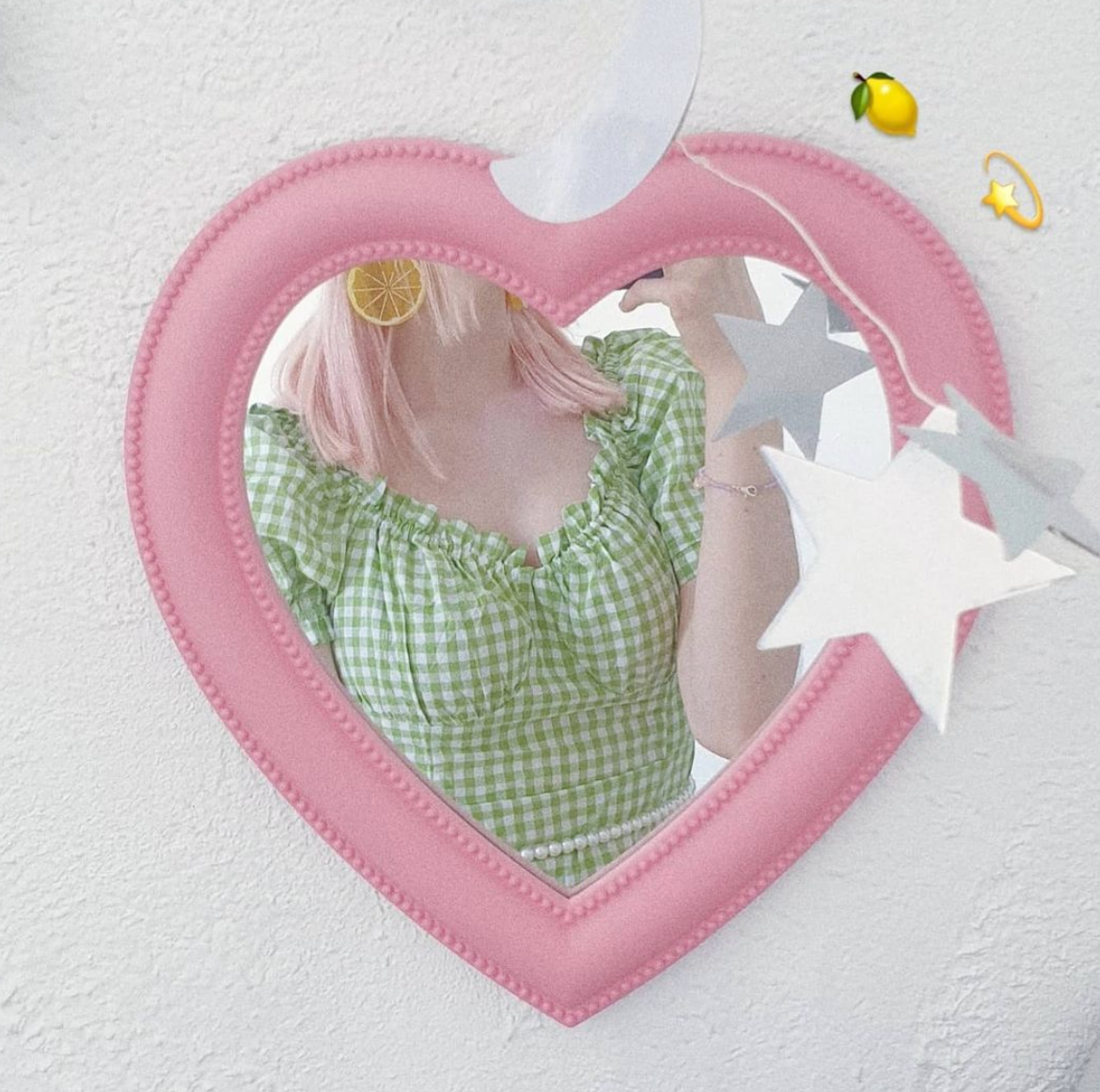 Miroir Mural Coeur Rose 🌸