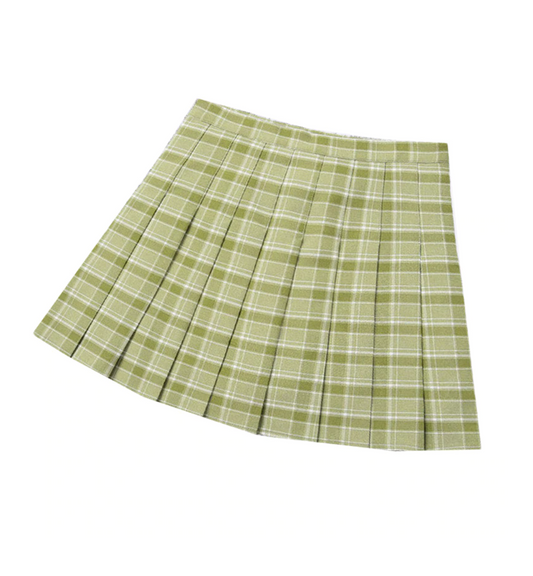 Mini Jupe Plissée à Carreaux #GREEN 🌱
