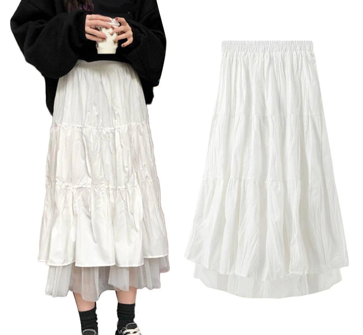 Longue Jupe Blanche Tulle