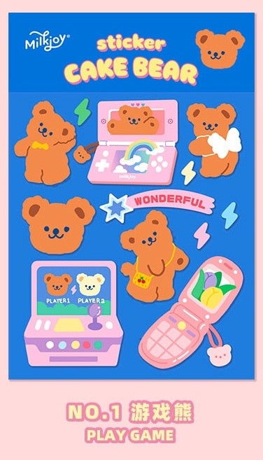 [MILKJOY] Set de Stickers Cake Bears (4 modèles)