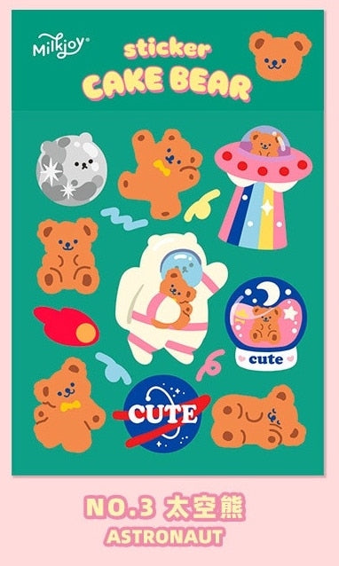 [MILKJOY] Set de Stickers Cake Bears (4 modèles)