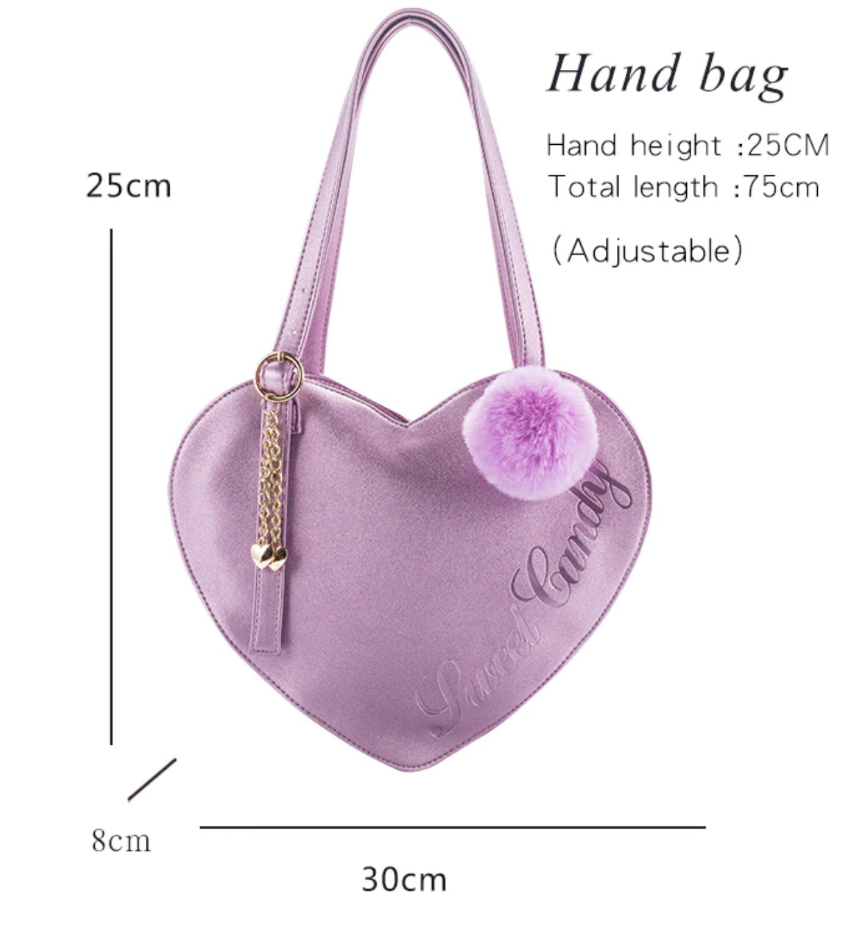 Sac à Bandoulière Lolita Coeur (5 couleurs)