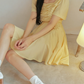 [COMMON UNIQUE] Robe courte à volants (Jaune)