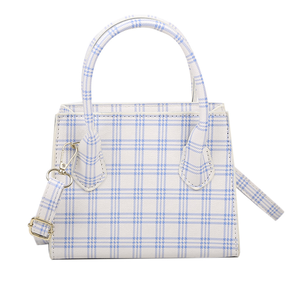 Sac à Main à Carreaux Bleu