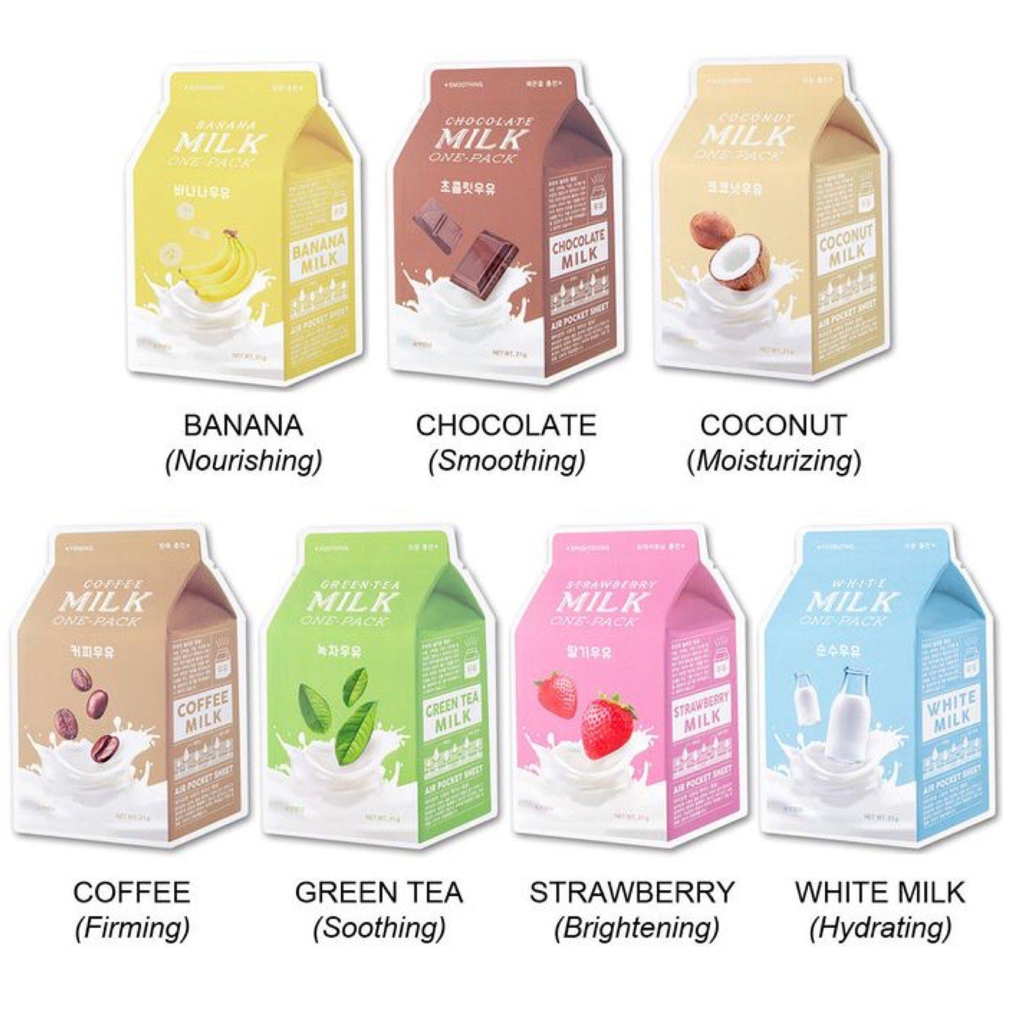 [A'PIEU] Masque en tissu Milk One Pack #COFFEE