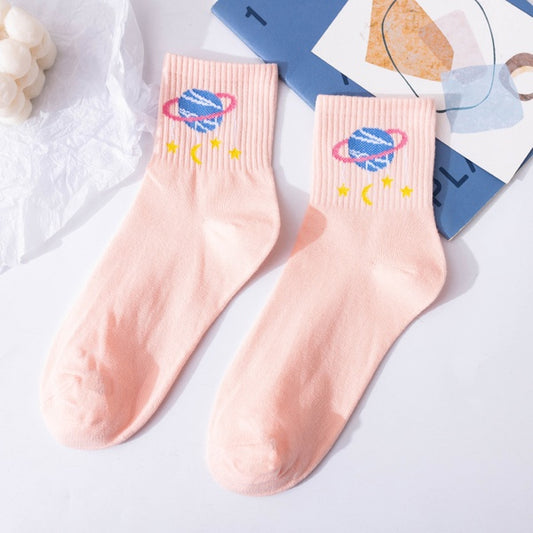 Chaussettes Planète (Rose)⭐️